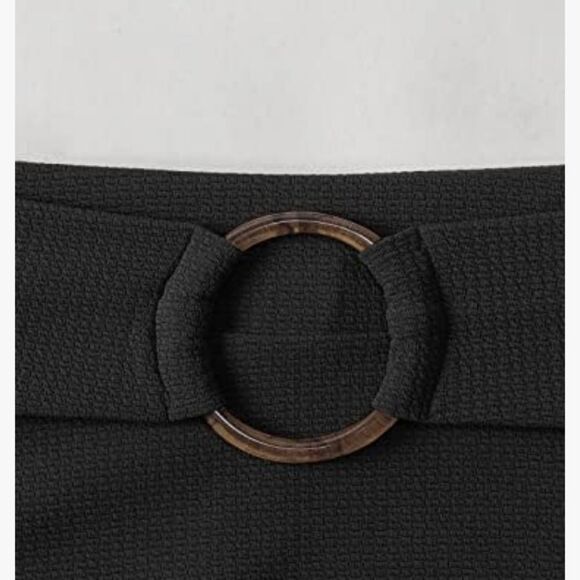 NEW CUPSHE Black Bikini Set High-Waisted Belted Knotted Sweetheart Top – Size XL - Picture 3 of 7